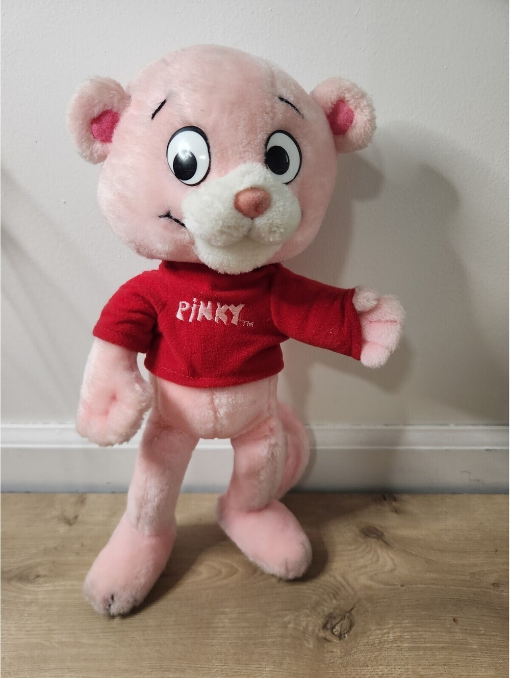 Vintage 14" Pinky Poseable Plush Doll Pink Panther and Sons 1984 Rare Toy